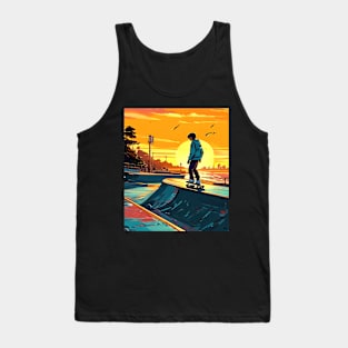 Skateboarding Retro, Sports Graphic Design Tank Top